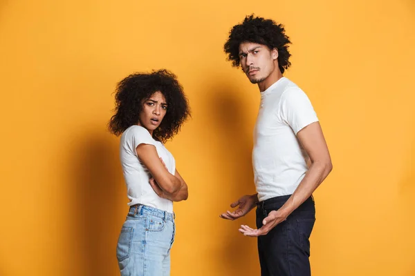 Portret Van Een Boos Afro Amerikaanse Echtpaar Met Een Argument — Stockfoto