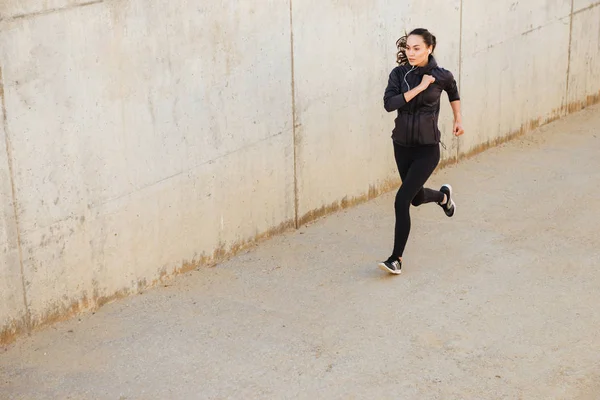 Foto Increíble Hermosa Joven Asiática Deportes Mujer Corriendo Aire Libre — Foto de Stock