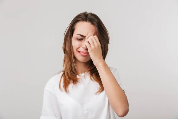 Bild Eines Traurigen Behinderten Jungen Mädchens Mit Kratzern Und Blauen — Stockfoto