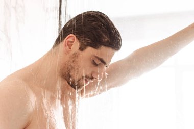 Sakallı genç çıplak adam hediye