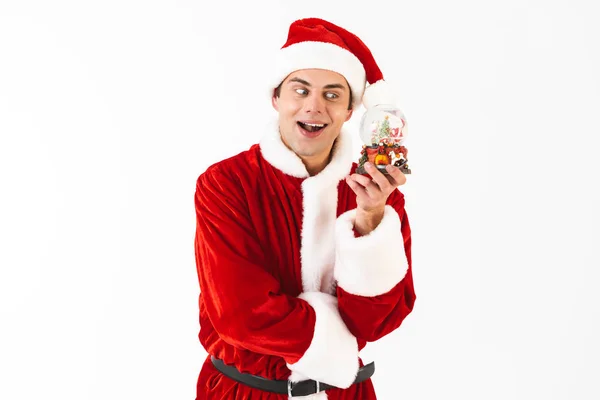 Imagen Del Hombre Alegre Años Traje Santa Claus Sombrero Rojo —  Fotos de Stock