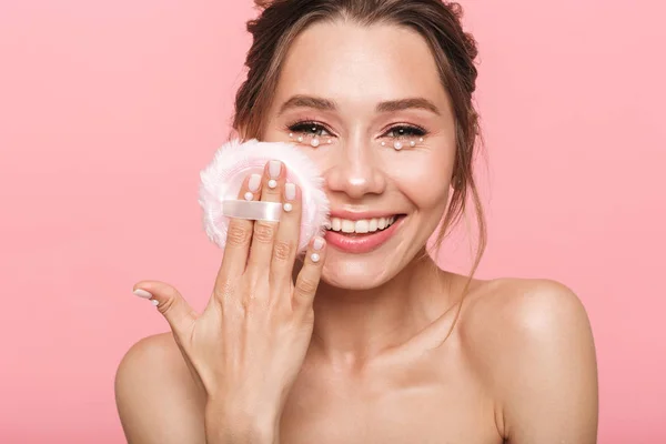 Imagen Una Bonita Mujer Joven Posando Aislada Sobre Fondo Pared — Foto de Stock