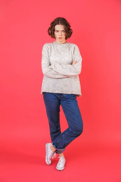 Retrato de cuerpo entero de una joven trastornada — Foto de Stock