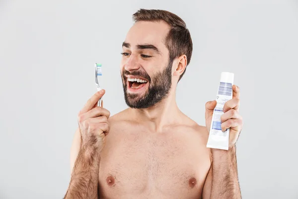 Close up portrait of a handsome bearded man — Stock Photo, Image