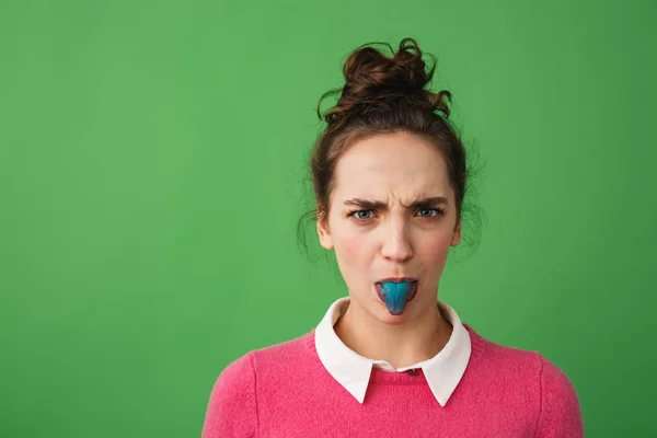 Portrait of a funny young girl standing — Stock Photo, Image