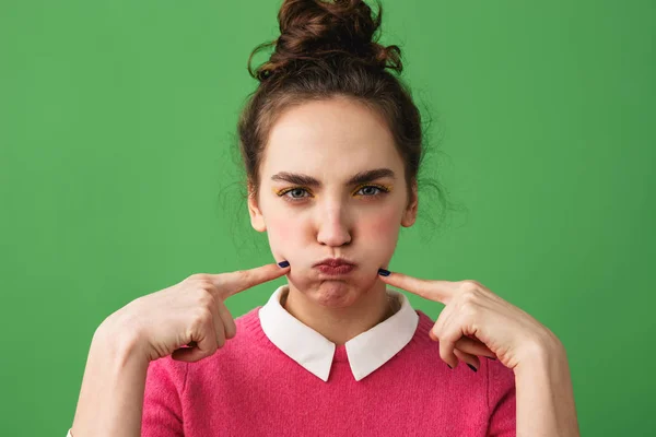 Portret van een jonge vrouw van boos — Stockfoto