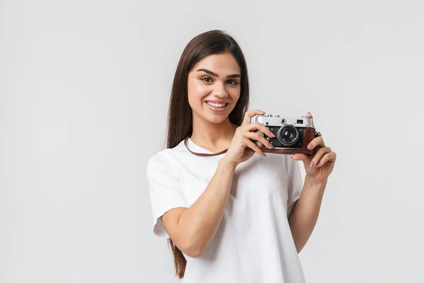 Jovem feliz de pé isolado sobre — Fotografia de Stock