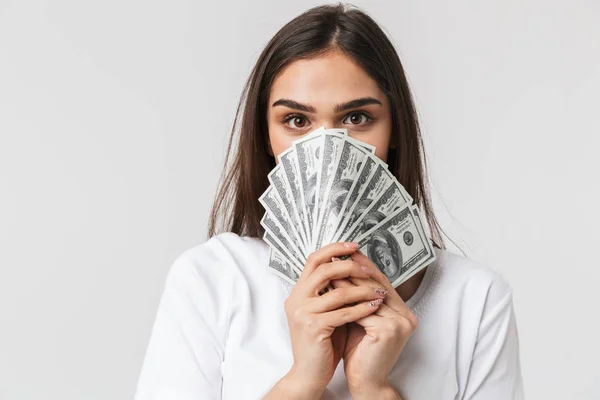 Nahaufnahme Porträt einer glücklichen hübschen jungen Frau — Stockfoto