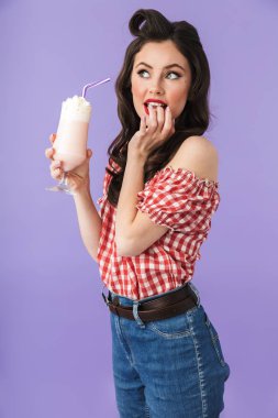 Amerikan tarzı giymek rejoici ince pin-up kadın 20s Portresi