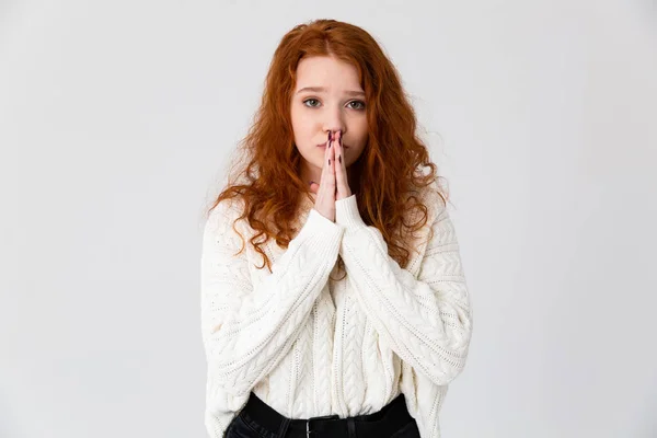 Portrait of a lovely young redheaded girl — Stock Photo, Image