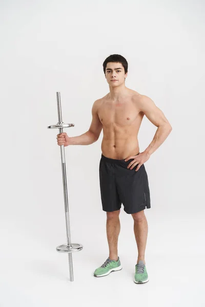 Zelfverzekerd fit jonge shirtless sportman — Stockfoto