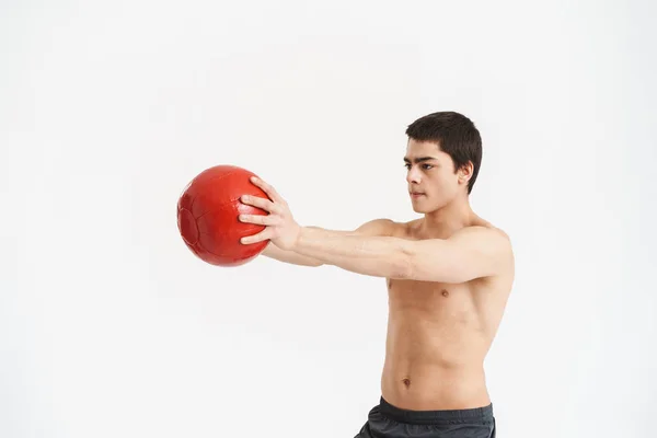 Comprimento total de um jovem desportista sem camisa — Fotografia de Stock