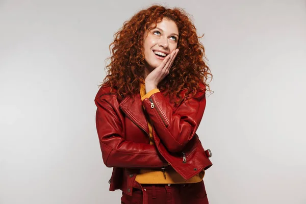 Portrait of an attractive redhead young woman standing — Stock Photo, Image