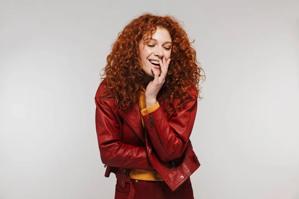 Portrait of an attractive redhead young woman standing — Stock Photo, Image