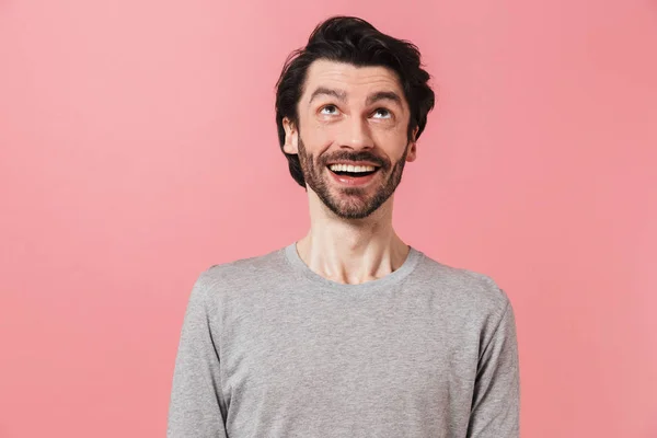 stock image Handsome young bearded brunette man