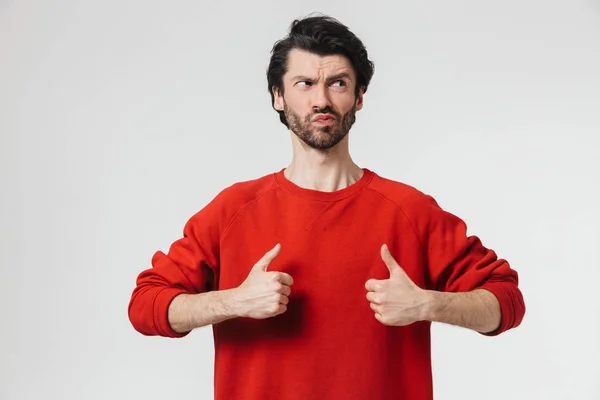 Handsome young bearded brunette man — Stock Photo, Image