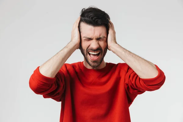 Kjekk ung, skjeggete brunette-mann. – stockfoto