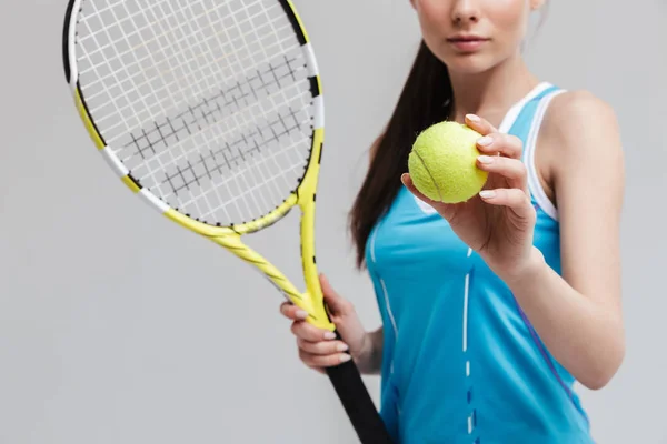 Cropped image of a confident woman tennis player — Stock Photo, Image