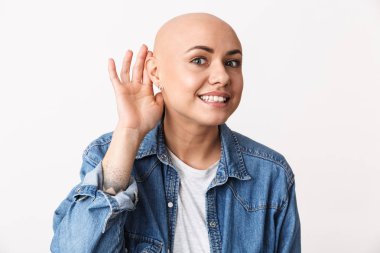 Güzel bir genç tüysüz kadının portresi