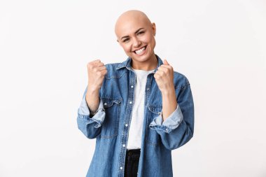 Güzel bir genç tüysüz kadının portresi