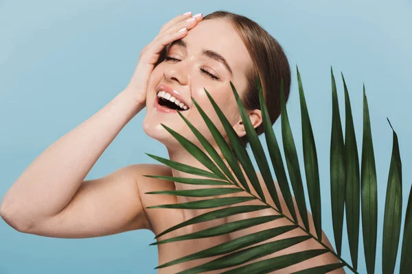 Çekici bir genç üstsüz kadın Güzellik Portresi