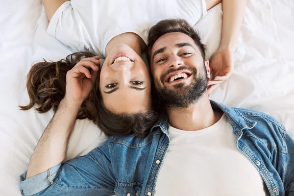 Beautiful young couple in love at home — Stock Photo, Image