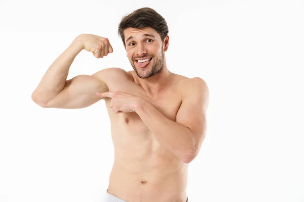 Retrato de um belo jovem desportista sem camisa — Fotografia de Stock