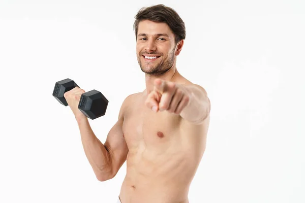 Portrait of a handsome young shirtless sportsman — Stock Photo, Image