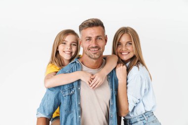 Küçük gir ile sevimli kafkas aile kadın ve erkek fotoğrafı