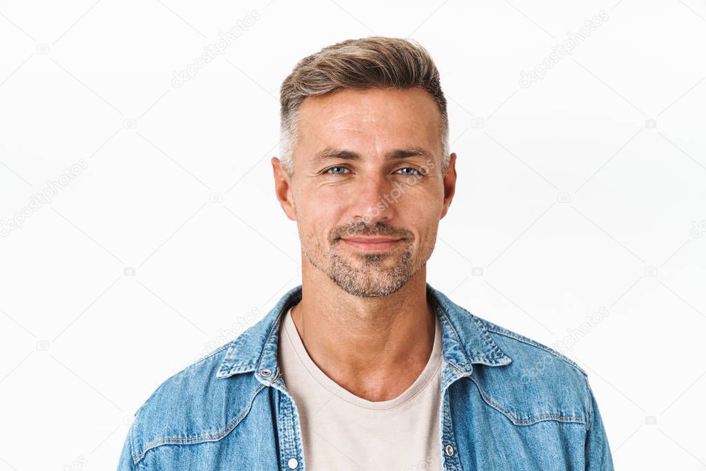 Close up portrait of a handsome man wearing casual outfit