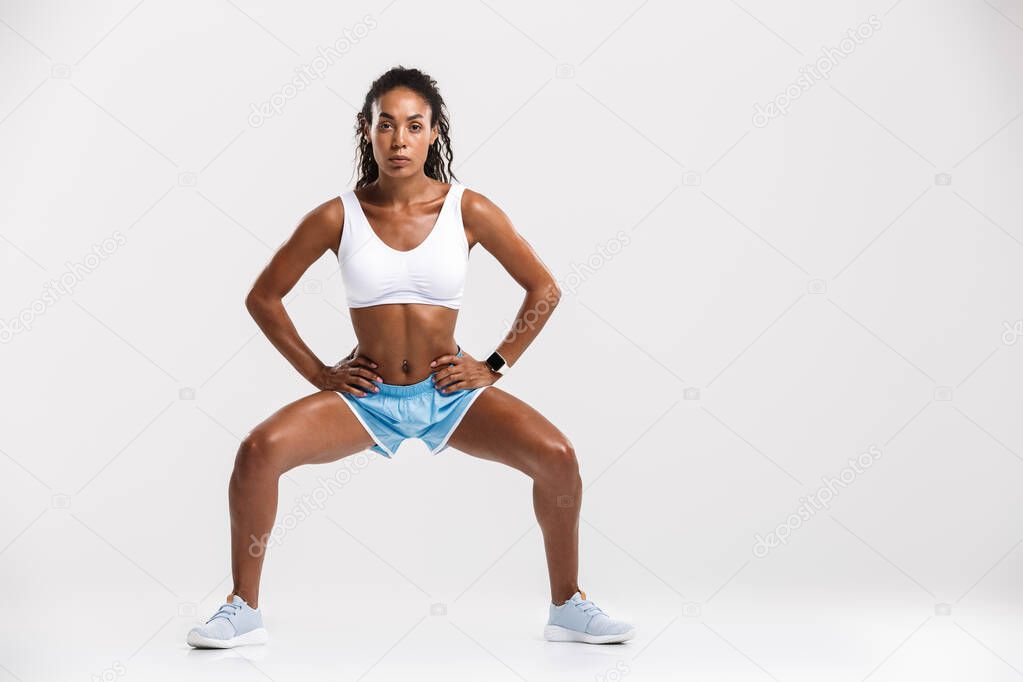 Attractive young healthy african fitness woman