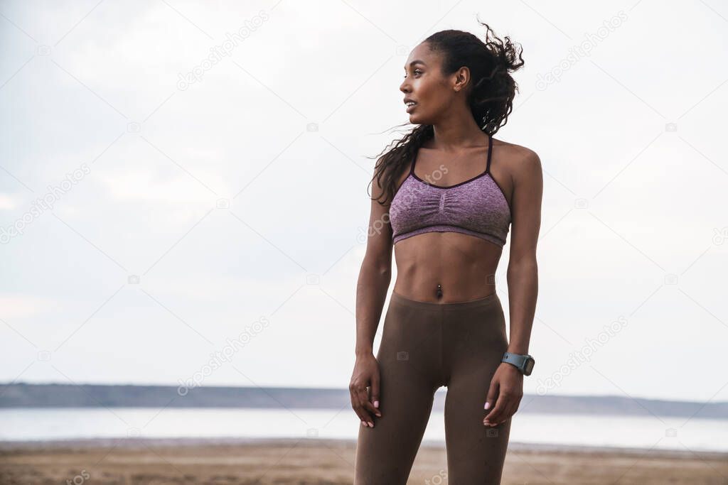 Attractive young african fitness woman