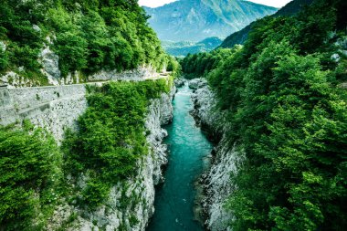 Güzel su Soca nehir, Slovenya.