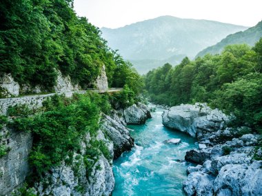 Napolyon Köprüsü, Slovenya vahşi ve güzel Soca nehirden.