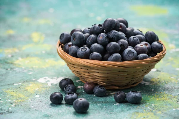 Fresh Ripe Blueberry Basket — Stock Photo, Image