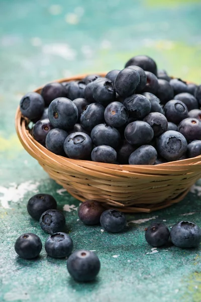 Fresh Ripe Blueberry Basket — Stock Photo, Image