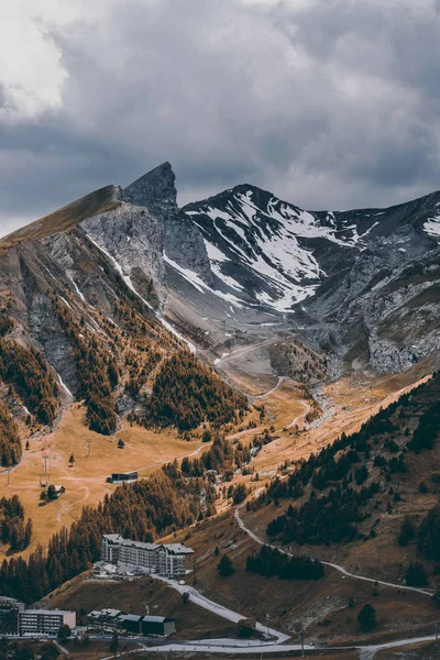 Туристичних Гірськолижних Курортів Французьких Альпах Початку Осені — стокове фото