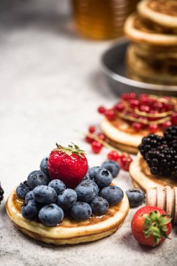 Krep meyve, görünümü kapatın.