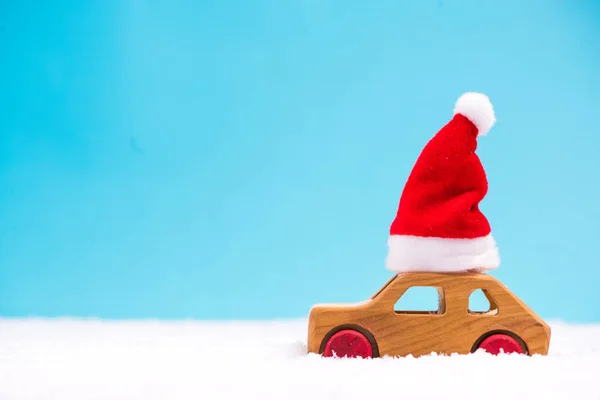 Santa Claus Wooden Car — Stock Photo, Image