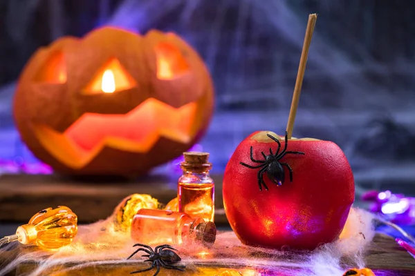 Creative Cukierkowych Jabłek Halloween Party Food — Zdjęcie stockowe