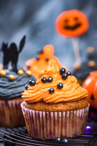 Cupcake Orange Cream Halloween — Stock Photo, Image