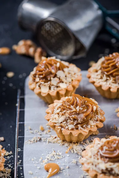 Prăjituri Toffee Caramel Sărat Produse Patiserie Dulci — Fotografie, imagine de stoc