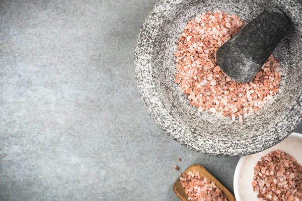 Himalaya Pink Salt Utsäde Granit Mortel Eller Mortel — Stockfoto