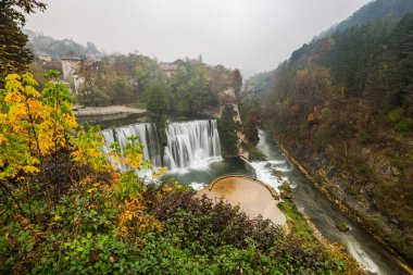 Jajce antik şehir ve şelale, Bosna-Hersek.