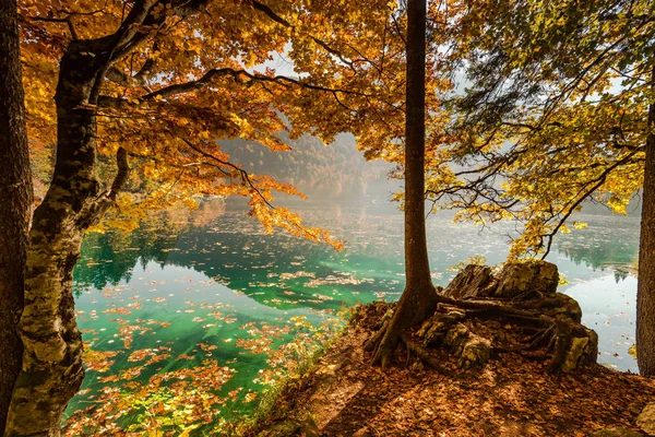 イタリア アルプスの Fusine 湖の秋の風景 — ストック写真