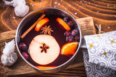 Festival ısınma mulled şarap, Noel yiyecek ve içecekler.