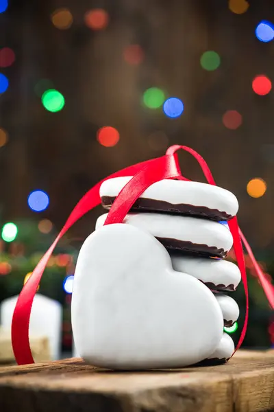 Biscoitos Festivos Gengibre Comida Natal — Fotografia de Stock