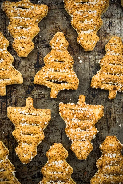 Christmas Tree Shaped Festive Cookies — Stock Photo, Image