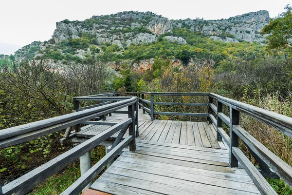 Houten Brug Krka Nationaal Park Kroatië — Stockfoto