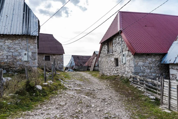 Kőházak Lukomir Távoli Faluban Bosznia Hercegovina — Stock Fotó